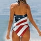 thumbnail image 4 of MKLEKYY Trajes De Baño mujer Natacion Women'S Flag Independence Day Split Printing Tangini Neck Drawstring Side Drawstring Swimsuit Two Piece Suit, 4 of 5