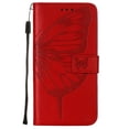 thumbnail image 2 of iPod Touch 7 Case,iPod Touch 6 Case, Embossed Butterfly PU Leather Credit Card Holder Slots Protection Kickstand Flip Shockproof TPU Phone Cover for Apple iPod Touch 5/6/7th Generation,Red, 2 of 7