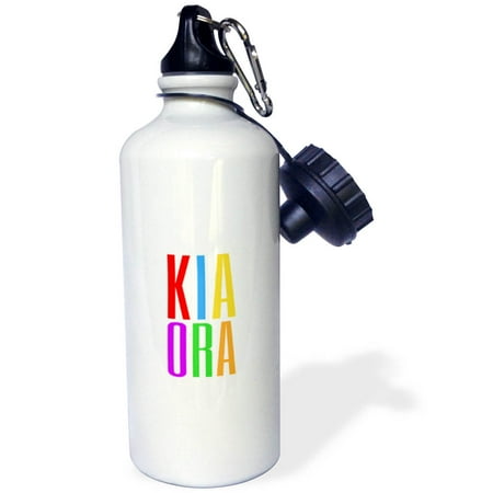 

Greet people in Maori. Colorful words Kia ora. Cool positive text 21 oz Sports Water Bottle wb-335665-1