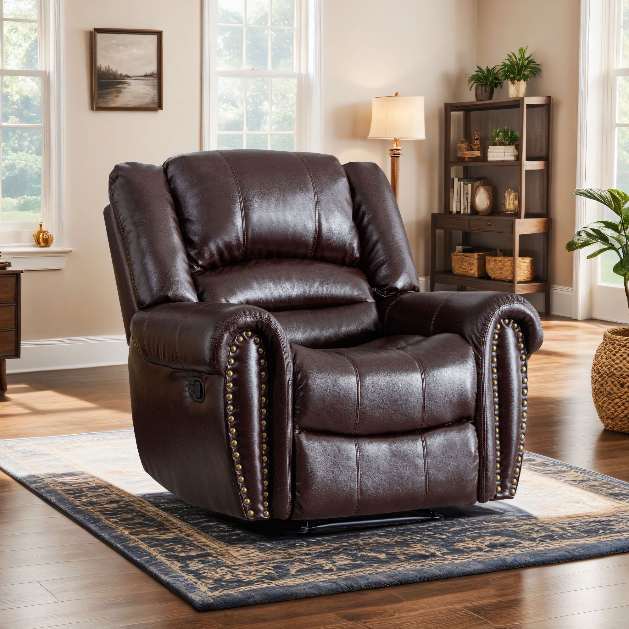 Bonzy Home Recliner Vintage Reclining Chair Sofa for Living Room Bedroom