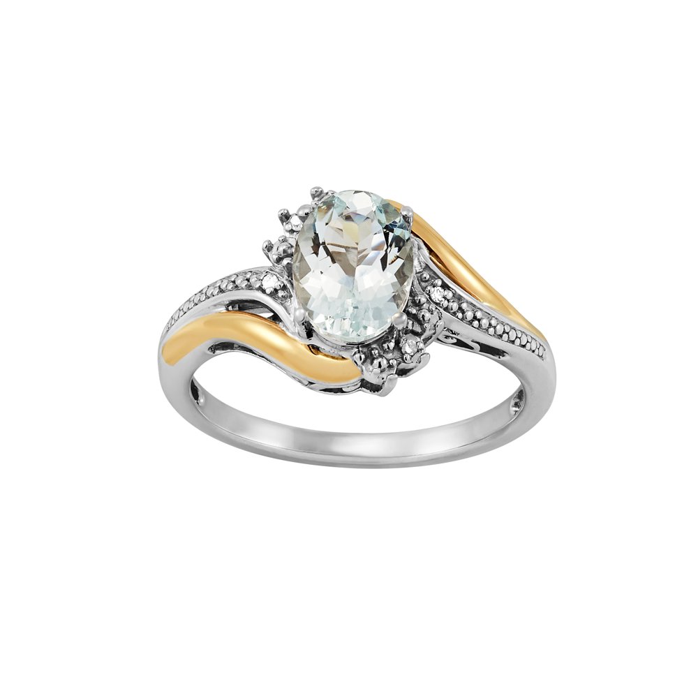 Brilliance Fine Jewelry Brilliance Fine Jewelry Light Blue Aquamarine Birthstone and Diamond