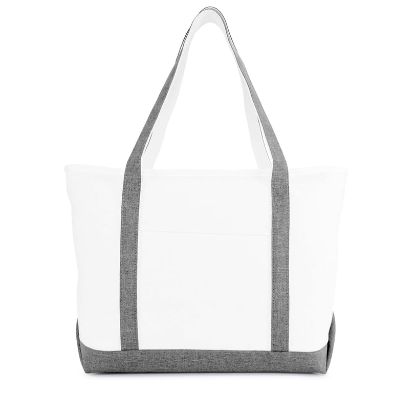 DALIX 23" Large Heavy Duty Cotton Canvas Tote, Gray photo 2
