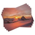 thumbnail image 1 of Ambesonne Nature Place Mats Set of 4, Sunrise in Swiss Alps, Standard Size, White and Yellow, 1 of 4