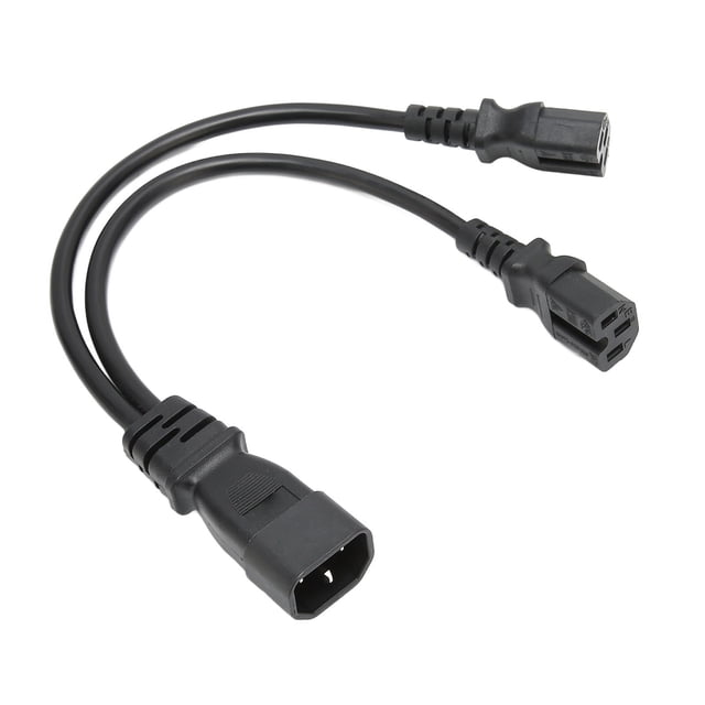 Cable IEC320 C14 a doble C15 macho a hembra, cable bifurcador de corriente seguro para lámpara de escritorio, impresora, proyector, 100-250V, 12,6 pulgadas