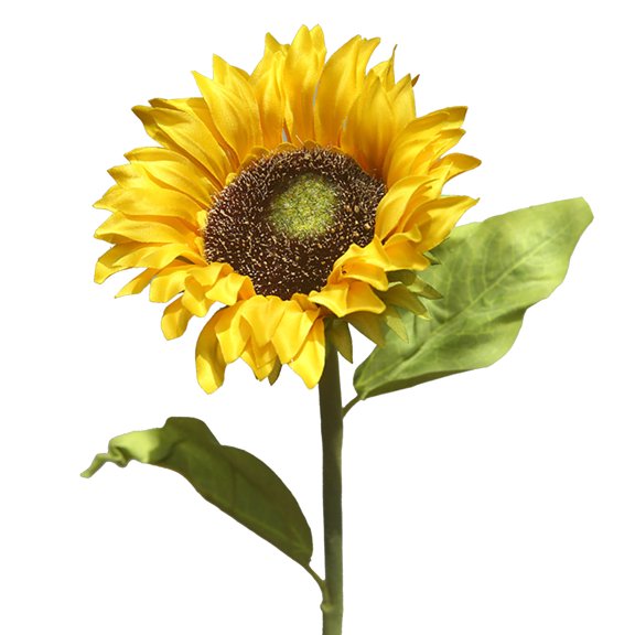 Necvior Artificial Sunflower with Stem and Leaves Single for Head Fake Silk Flower for Wedding Flower Arrangement Props