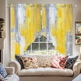 thumbnail image 2 of Gray Yellow Abstract Swag Curtain Valance for Windows, Graffiti Brush Window Treatments Short Swag Topper for Kitchen Windows Bathroom Bedroom, 36"x45", 2 of 8