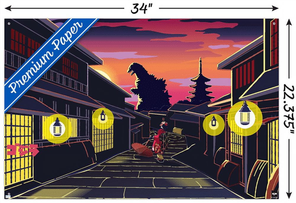Godzilla - Lurking Wall Poster with Pushpins, 22.375" x 34"