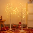 thumbnail image 2 of Árbol de Navidad de abedul SANJICHA de 4 pies con 96 luces LED, paquete de 2, 2 of 6