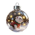 thumbnail image 5 of YZEGDCH Christmas English Bulldog Snow Globe Ornaments, Dog Lover Christmas Tree Decorations, Christmas Balls Ornament for Xmas Tree Hanging, Cartoon Cute Puppy Clear for Holiday Light Decorating, 5 of 6