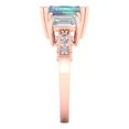 thumbnail image 3 of Three-Stone Engagement Ring for Women - 4.27ct Blue Moissanite in 14K Rose Gold Promise Ring, 3 of 6
