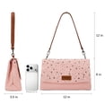 thumbnail image 5 of Wrangler Rhinestone Denim Canvas Crossbody Shoulder Bag for Women Bling Handbag, Pink, 5 of 8