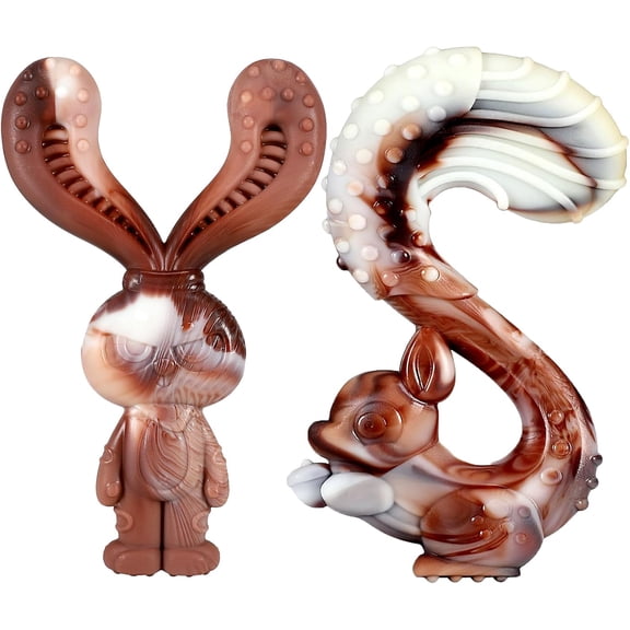 Indestructible Dog Toys for Aggressive Chewers, Tough and Durable Chew Toys for Large Medium Dogs, Interactive Dog Chew Toys to Keep Them Busy (D Rabbit Squirrel)