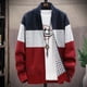 thumbnail image 5 of 2024 Winter Men Sweater Knit Cardigan Fashion Patchwork Stand Collar Mens Slim Casual Zipper Knitted Thick Warm Sweatercoat Man, 5 of 5