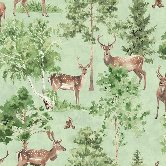 Arthouse Cletis Neutral Deer Forest Wallpaper
