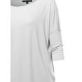 thumbnail image 5 of A2Y Women's Oversized Crew Neck 3/4 Sleeve Side Pockets Drop Shoulder Boxy Top Ivory XL, 5 of 6