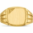 thumbnail image 4 of 14K Yellow Gold 11.5X12.0mm Grooved Sides Open Back Diamond Men\'s Signet Ring Mtg (Size 10) Made In United States -Jewelry By Sweet Pea, 4 of 8