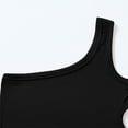 thumbnail image 6 of Tiijoy Toddler Girls One Shoulder Tank Top Solid Sleeveless Crop Top Gymnastics Dancewear, 6 of 7