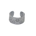 thumbnail image 2 of Toe ring Adjustable silver plated flower engraved design Barefoot jewelry, 2 of 4