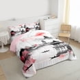thumbnail image 3 of Castle Fairy Cherry Blossom Full Size Comforter Sets,Watercolor Scenery Bedding Sets, 3 of 8