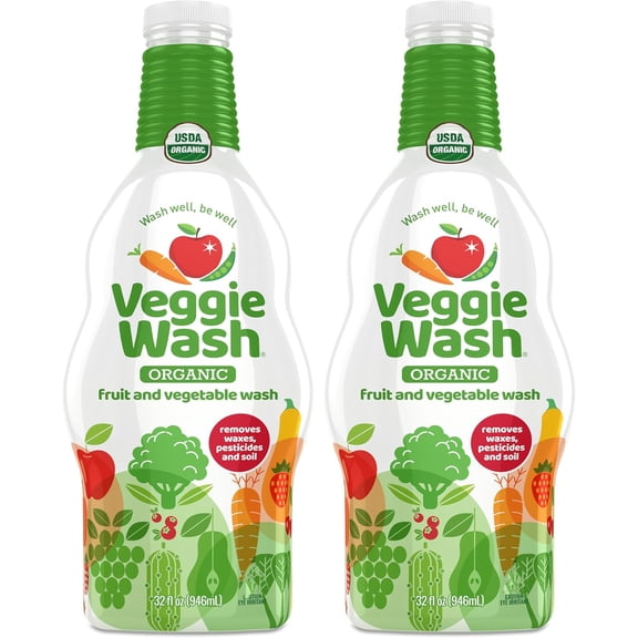 Organic Fruit and Vegetable Wash Refill, Certified Organic, Ideal for Cleaning Produce, 32 Fluid Ounce, Pack of 2