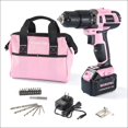 thumbnail image 1 of WORKPRO Ensemble de Perceuse Sans Fil Rose 20V Lithium-ion (1.5Ah), 1 Batterie, Chargeur et Sac de Rangement Inclus, 1 of 2