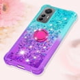 thumbnail image 6 of Clear Case for Xiaomi 12 Lite (Not Mi 12) with Kickstand for Girls Women, Floating Liquid Holographic Sparkle Glitter Case Bling Gradient Quicksand Cover for Xiaomi 12 Lite JB Bluish Violet, 6 of 7