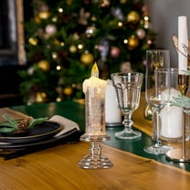 Color-Changing Glitter Water Vortex Candle - 10.14oz LED Flameless Decoration Romantic Mood Light Battery Operated Home Decor(Silver)