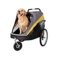 thumbnail image 2 of Ibiyaya FS2180-YG Hercules Heavy-Duty Pro Pet Stroller-Bike Trailer with 3-Wheel Foldable Jogging, Hiking, All-Terrain Dog Stroller - Extra Large, 2 of 8