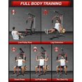 thumbnail image 4 of GARVEE Home Gym Station, Multifunctional Home Gym Equipment for All Body Training with Leg Press & Pulley System, Red, 4 of 7