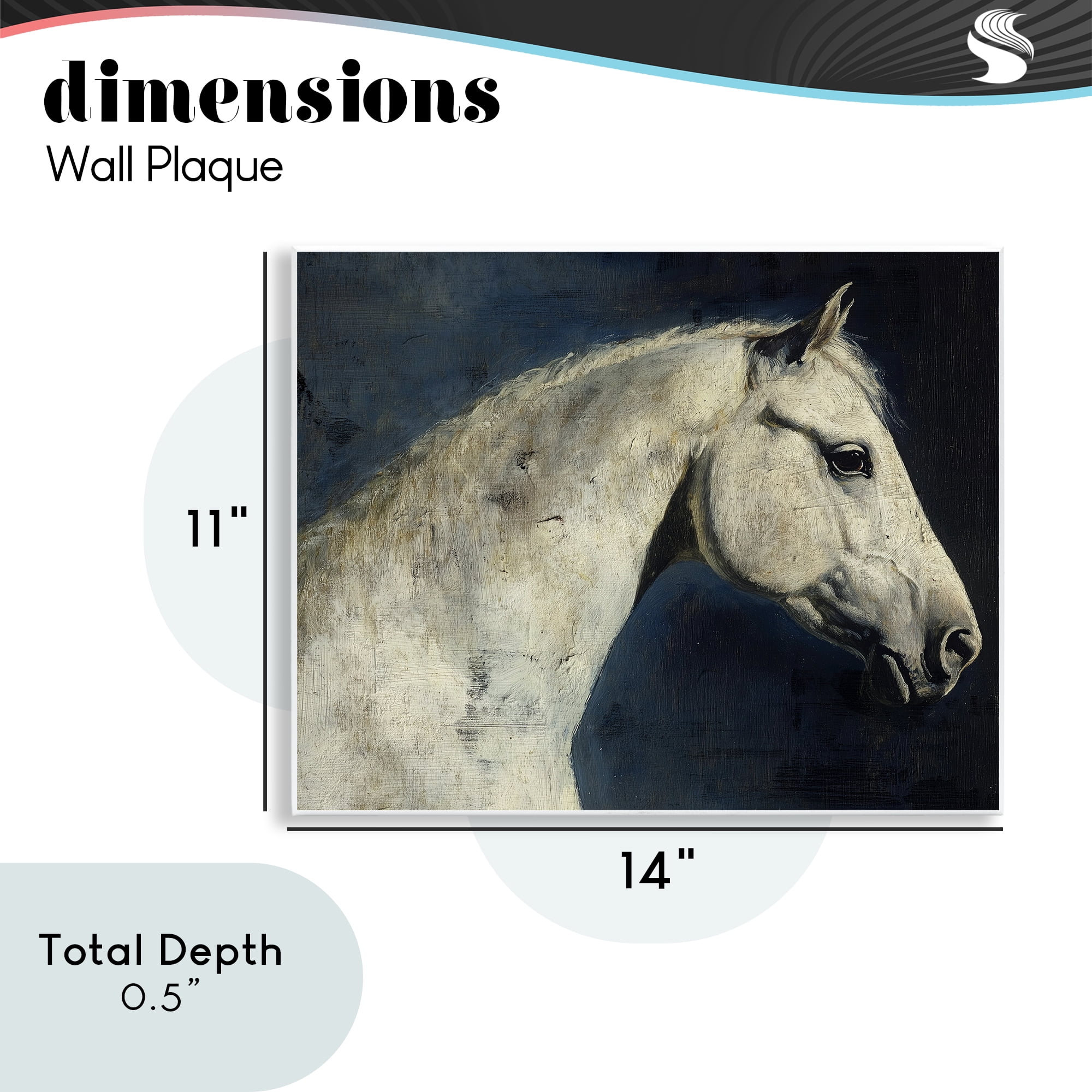 Stupell Industries Equine On The Blue Night Wall Plaque Art, design by Svetlana Aleynikova