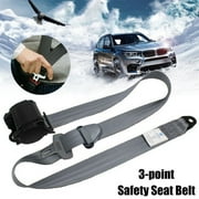 1 Pcs Universal 3 Point Car Safety Belt Adjustable Car Seat Belt Automatic Car Front Seat Safety Belt Strap Buckle Kit Retractable,Grey