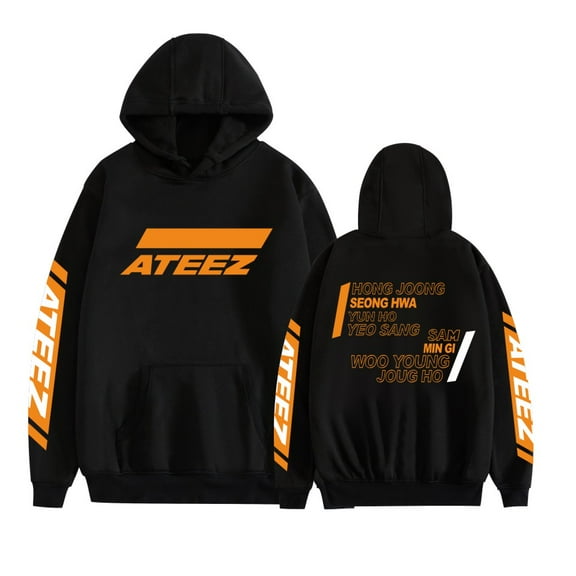 FOSSKOS ATEEZ Graphic Hoodies Long Sleeve Shirts For Unisex Loose Pullover Casual Hooded Tops