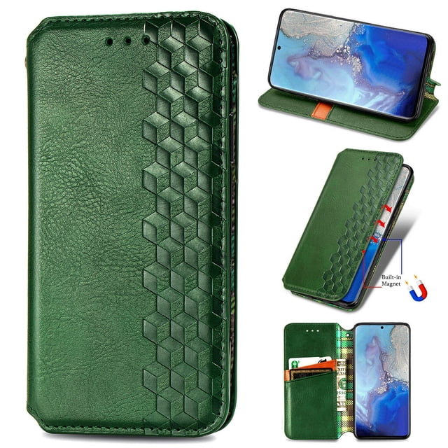 Case for Samsung Galaxy S20 Plus Flip Cover Wallet Flip Cover Magnetic Protective - Green