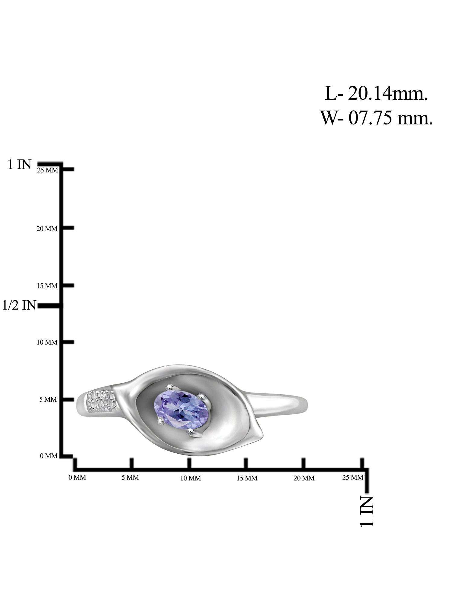 JewelersClub Tanzanite Ring Birthstone Jewelry – 0.25 Carat Tanzanite 0.925 Sterling Silver Ring Jewelry with White Diamond Accent – Gemstone Rings with Hypoallergenic 0.925 Sterling Silver Band