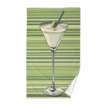Yayeee 100% Cotton Hand Towels for Bathroom 16" x 28" Kitchen Towel, Green Martini Glass