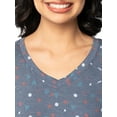 thumbnail image 4 of Fruit of the Loom Women's Soft & Breathable V-Neck Short Sleeve Top & Pajama Pant Set, Sizes S-4X, 4 of 10