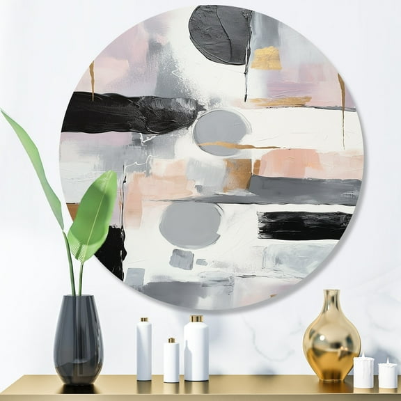 Designart "Exploring Boho Simplicity IV" Abstract Metal Round Wall Art