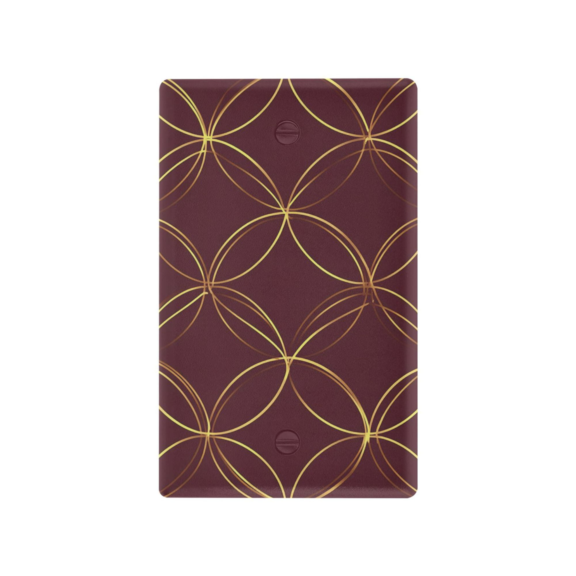 Yayeee Blank Wall Plate Cover 1-Gang 4.5"x2.7" Home Unused Decorative Outlet, Circular Gold Pattern