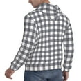 thumbnail image 4 of Black And White Plaid Hoodie Men Unisex 3d Fleece Hooded Sweatshirt Large, 4 of 7