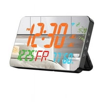 Digital Clock Alarm Clock WiFi Clock, Extra Large Letters, Temperature & Humidity, Calendar, Week,A