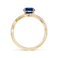 thumbnail image 2 of ANGARA Lab Grown 1.2 Ct Blue Sapphire Engagement Ring for Women in 14K Yellow Gold (Size-6.5mm) | September Birthstone, Anniversary, Jewelry Gift for Women | Lab-Grown Blue Sapphire Ring, 2 of 7