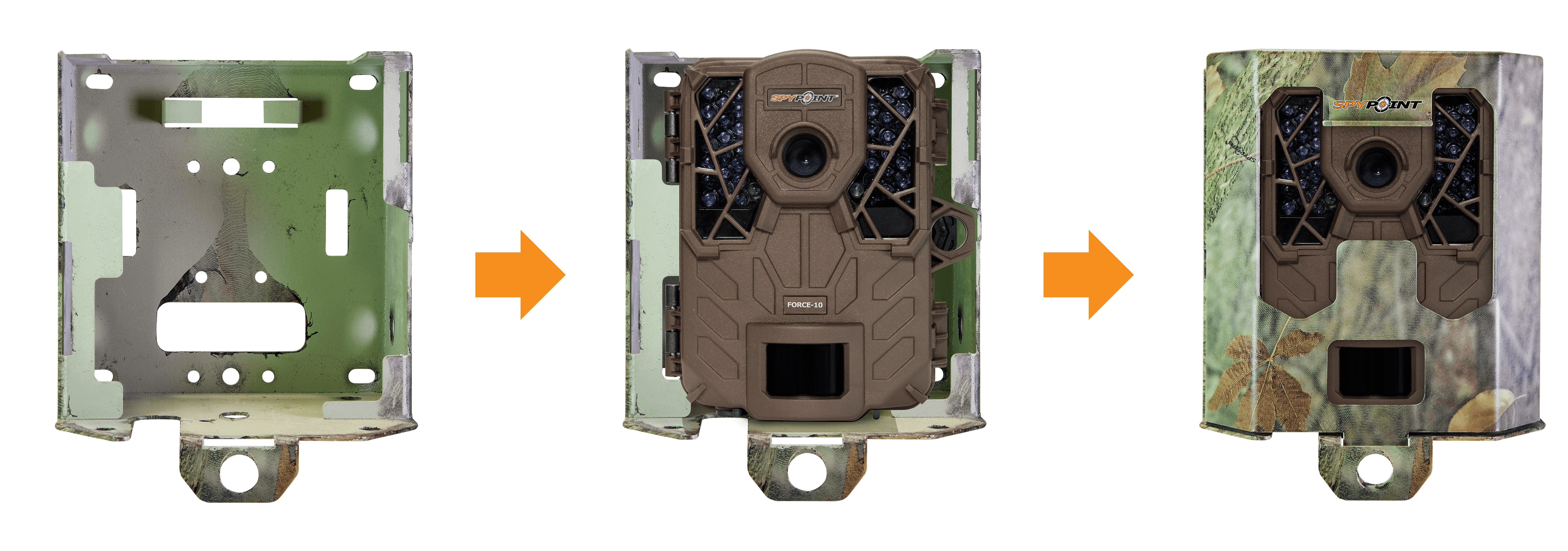 SPYPOINT Steel Security Box for 42 LEDs Trail Cameras, Weather-Resistant Lockable Case for Outdoor Protection