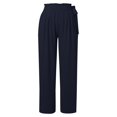thumbnail image 5 of Women's Wide Leg Casual Pants Summer High Waist Side Tie Knot Lightweight Loose Flowy Beach Trousers With Pockets Women Pants Casual plus Size plus Size Pants for Women A Women Pants Track Pants Wide, 5 of 6