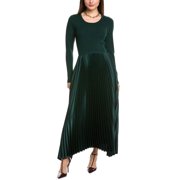 Elie Tahari womens The Mave Mixed Media Sweaterdress, l, Green