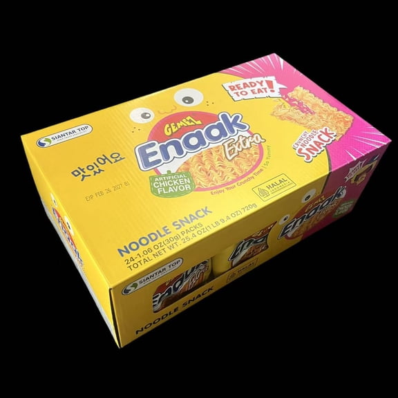 GEMEZ Enaak Snack Noodles Gift Box Chicken Barbecue Flavor 24 Count 720g