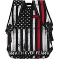 thumbnail image 4 of Faith Over Fear Patriotic Christian Cross American Flag Laptop Backpacks Double Shoulder Laptop Pack Bag Daypack Back Pack Bags Rucksack Computer Bag with Side Pockets Front Zipper Pockets, 4 of 6