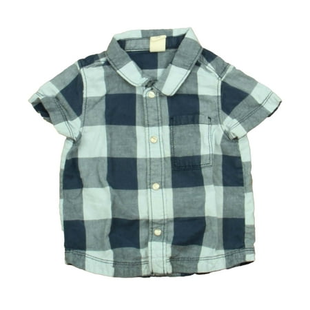 

Pre-owned Tucker + Tate Boys Blue Check Button Down Short Sleeve size: 12 Months