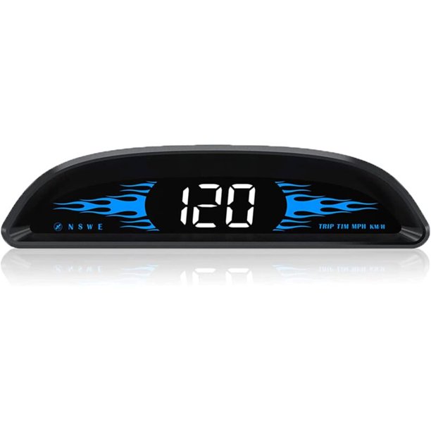 Velocímetro HUD de 4" para coche - Pantalla universal para parabrisas MPH/KMH - Velocímetro digital - Detector de velocidad GPS - Alarma de exceso de velocidad, USB Plug and Play, AAFGVC