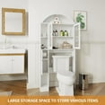 thumbnail image 6 of Pusnapku 67" over the Toilet Storage Cabinet, Arched Storage Cabinet with Door and Toilet Paper Holder, Bathroom Shelf Organizer with Adjustable Shelf, 6 of 8