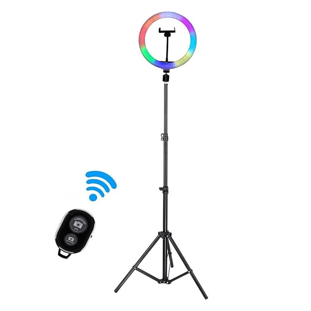 10 Inch Ring Light with 15 Light Effects for Selfies Video Recording Live Streaming